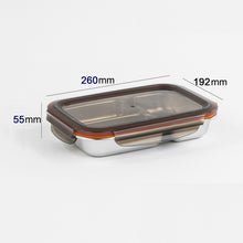 將圖片載入圖庫檢視器 Partition Stainless Microwave-safe Lunch Box - Rectangle No. 4-1 (900ml)