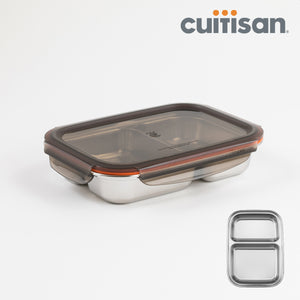 Partition Stainless Microwave-safe Lunch Box - Rectangle No. 4 (1000ml)